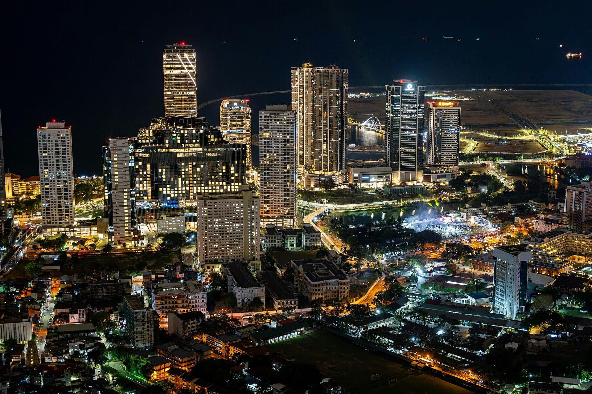 Colombo skyline at night